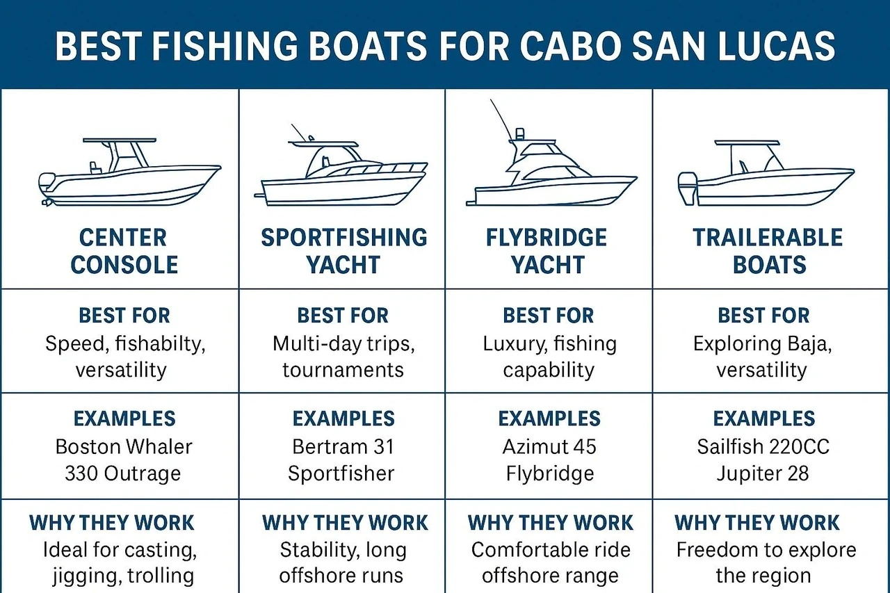 Tabla comparativa de tipos de embarcaciones de pesca
