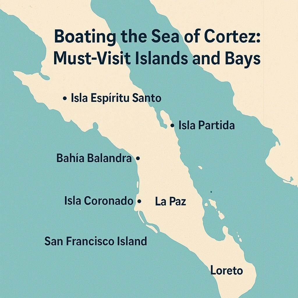Mapa de destinos náuticos del Mar de Cortés