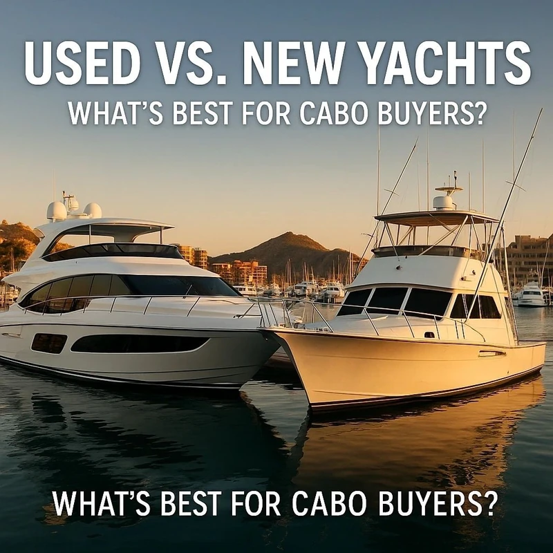 Used and new yacht comparison graphic Used and new yacht comparison graphic