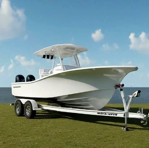 Center console boat on a trailer Center console boat on a trailer